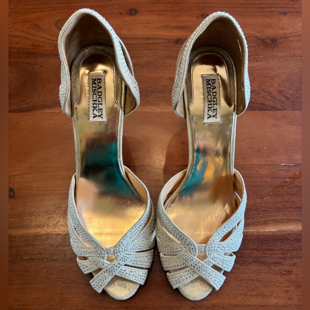 Badgley Mischka Tatiana Gold Heels